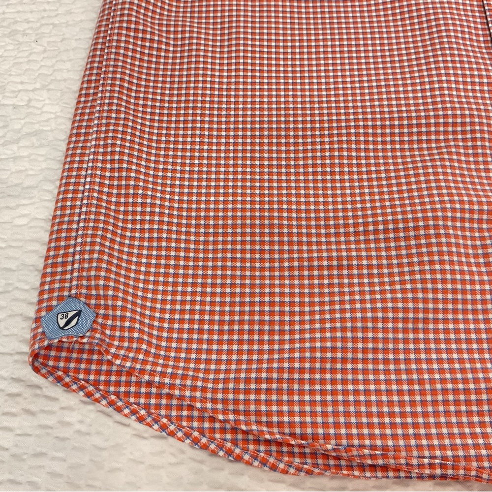 CREMIEUX Classic Men’s Orange/Blue Plaid Button Down Shirt - Picture 4 of 6